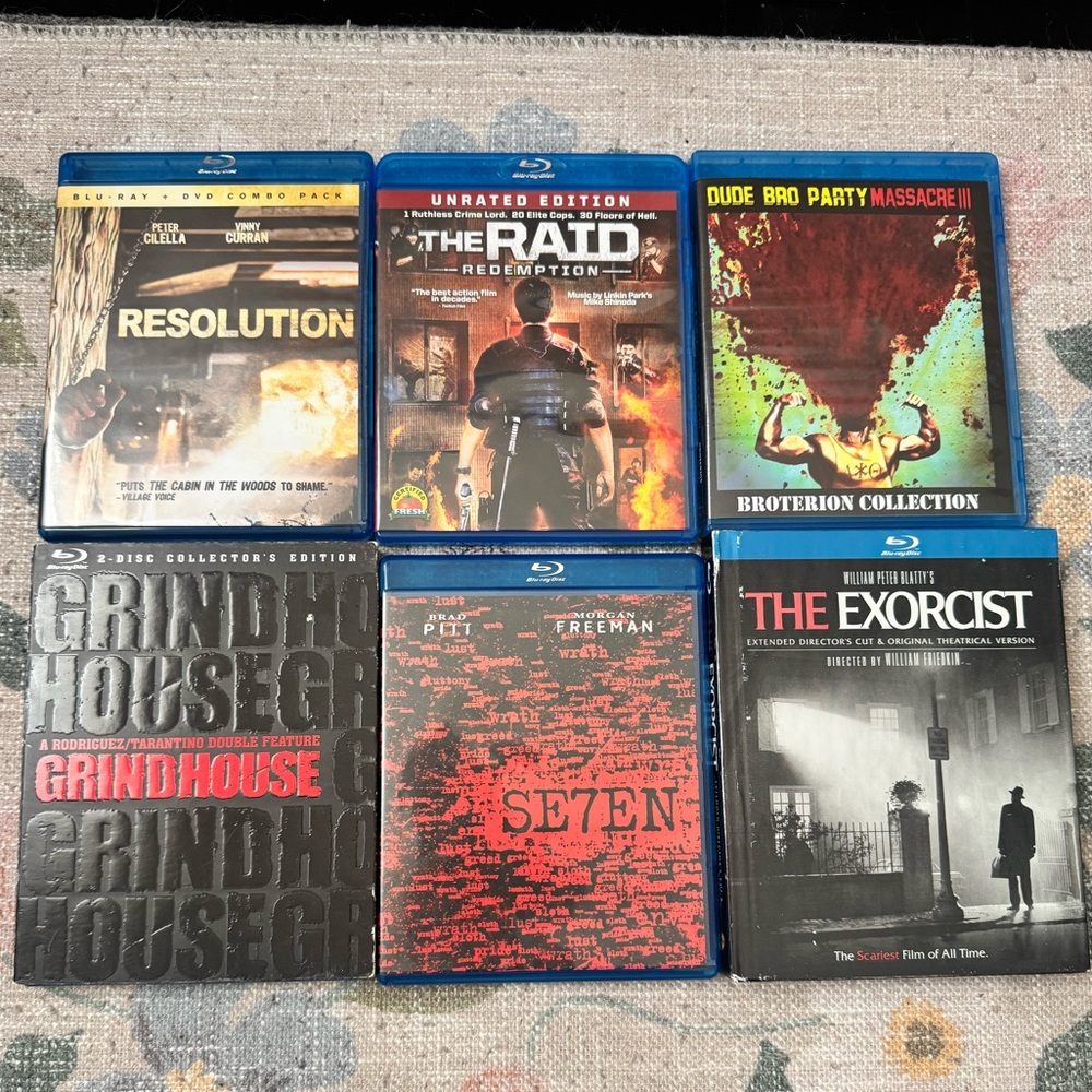 Lot of Horror Thriller Blu Rays The Exorcist Grindhouse The Raid Redemption